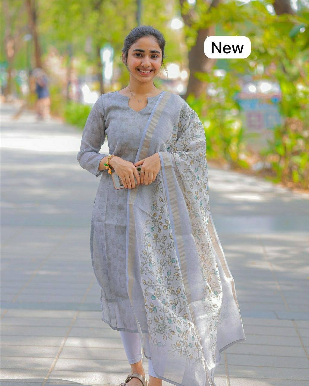 Beautiful cotton embroidered kurta set