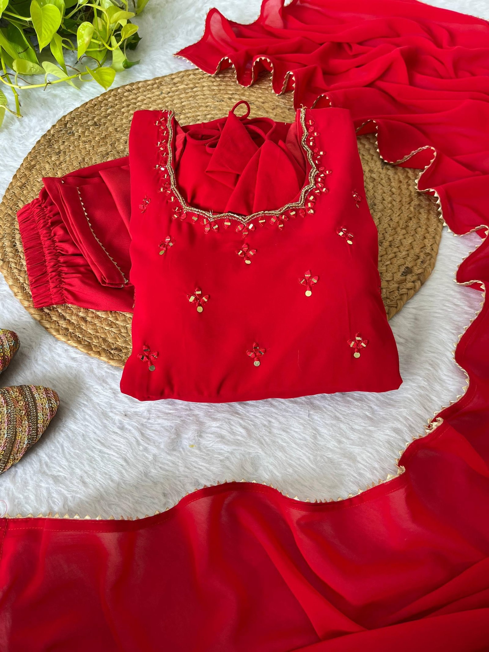 Fairytale Designer Gown sets - Festivewear and  Partywear Gown Pant Dupatta sets