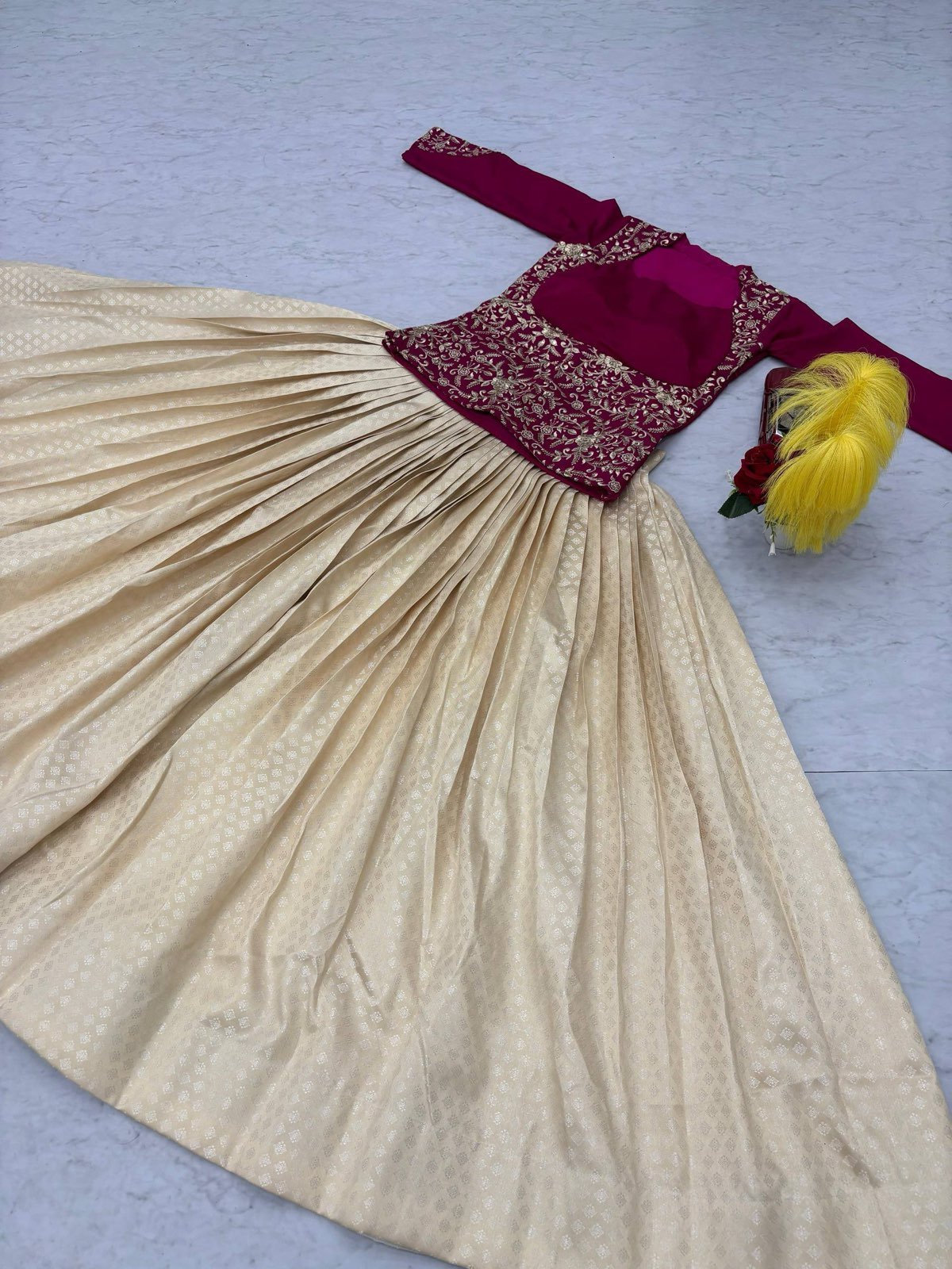 Pretty Ethnic Designer Top with Skirt - Gorgeous ethnic Outfit -Stylytic Special