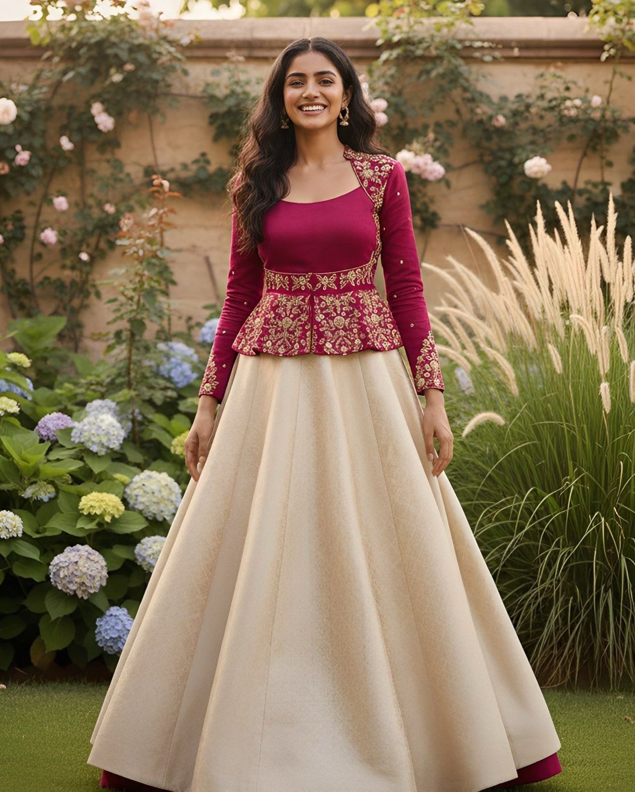 Pretty Ethnic Designer Top with Skirt - Gorgeous ethnic Outfit -Stylytic Special