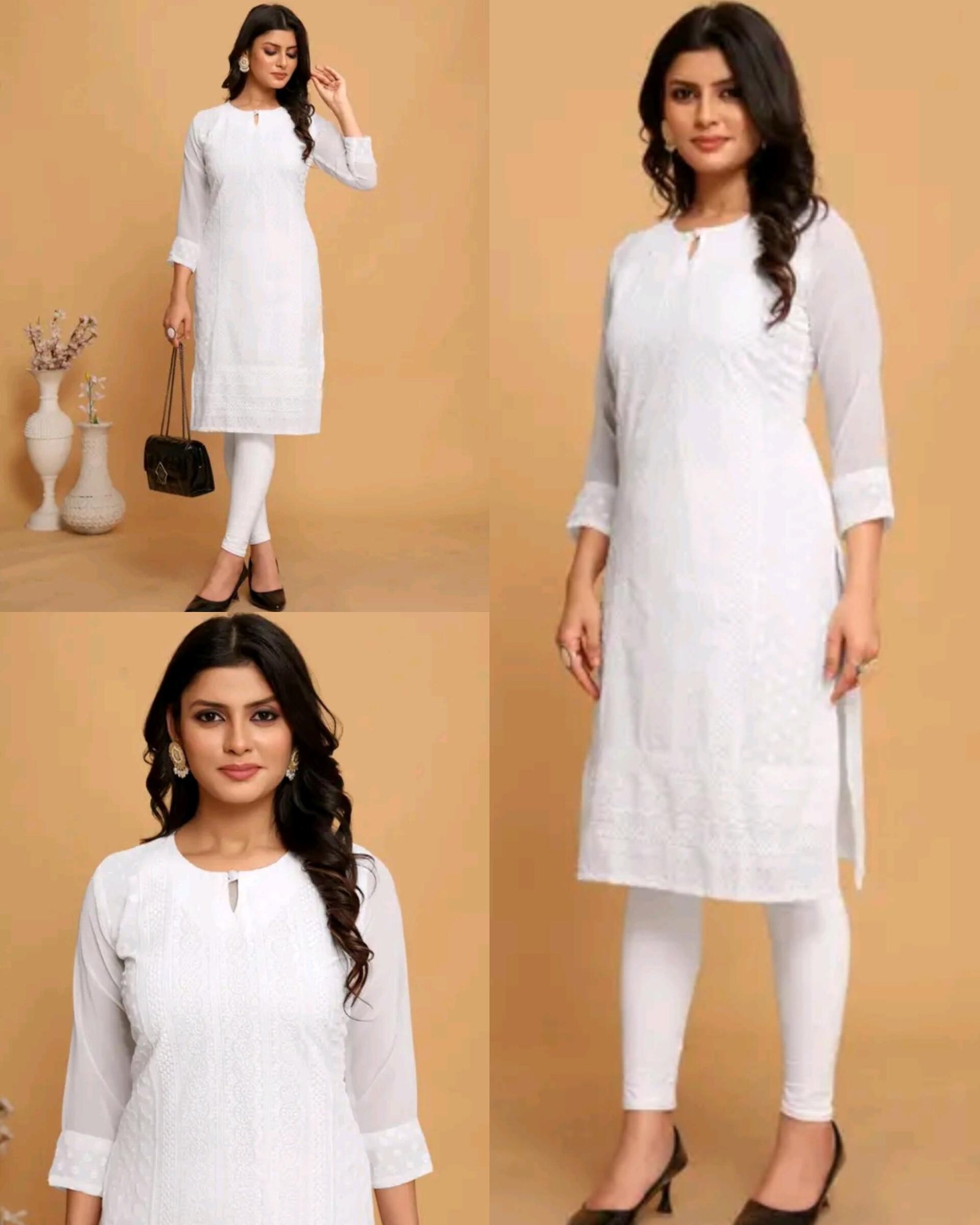 Georgette Chikankari Kurti in Offer