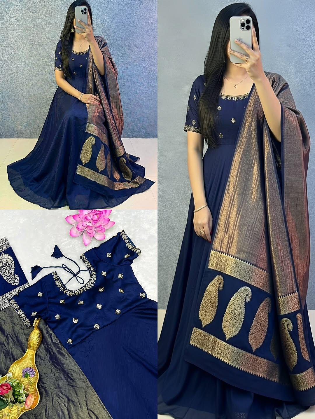 Recreating Big Boss Tanuja Black Dress with Banarasi Dupatta