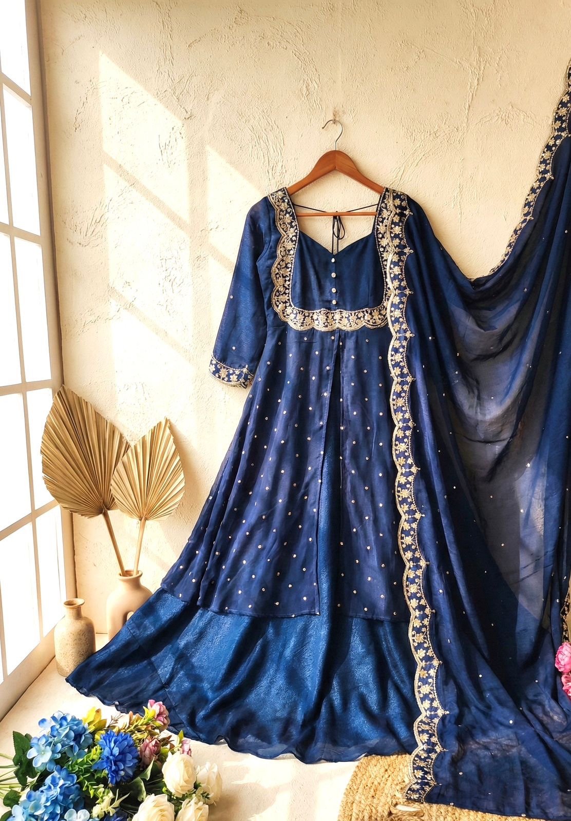 Most Trending Premium Cape Designer Gown │Skirt Cape top and Dupatta