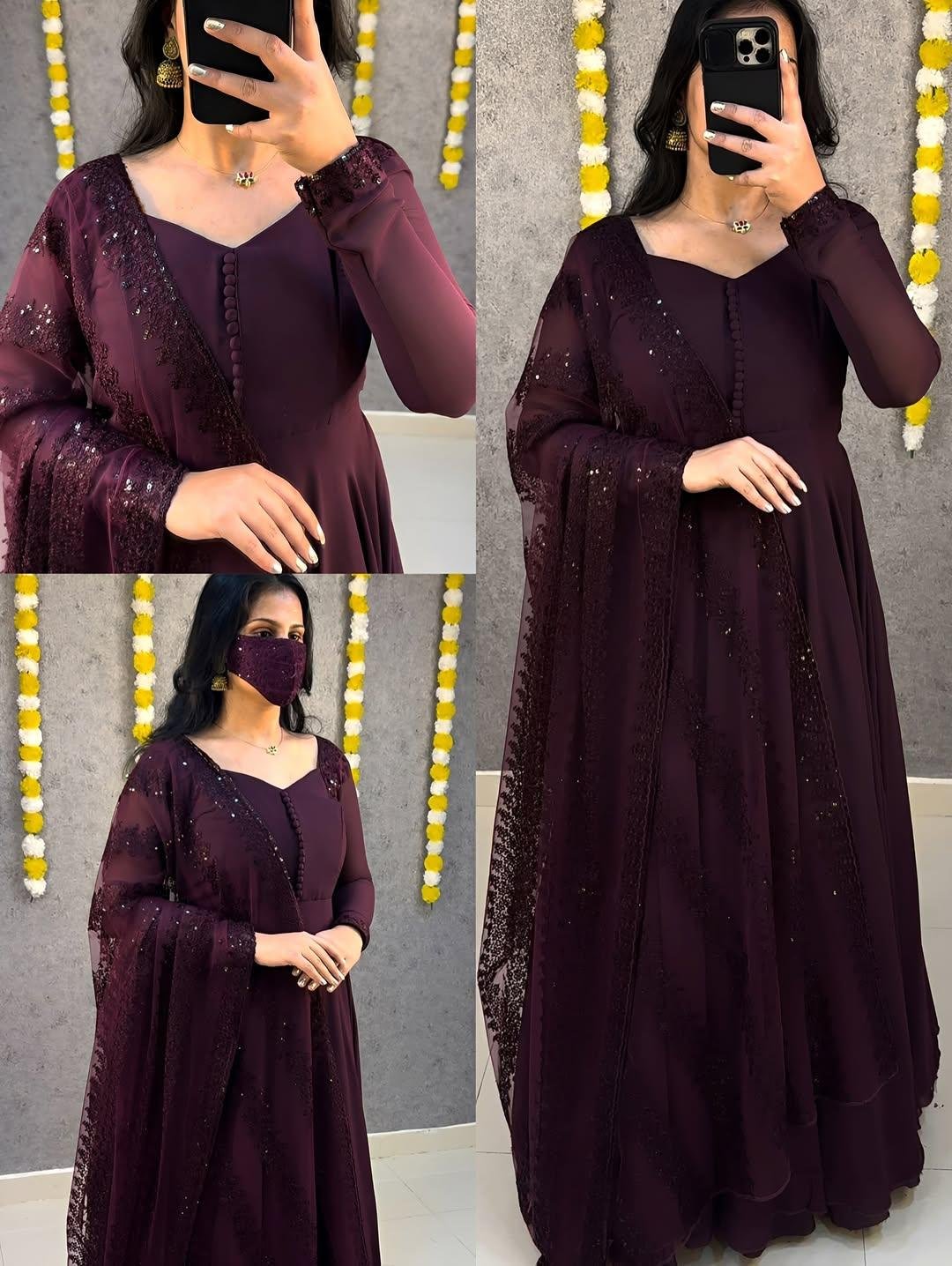 BEAUTIFUL GEORGETTE GOWN WITH ATTRACTIVE DUPATTA