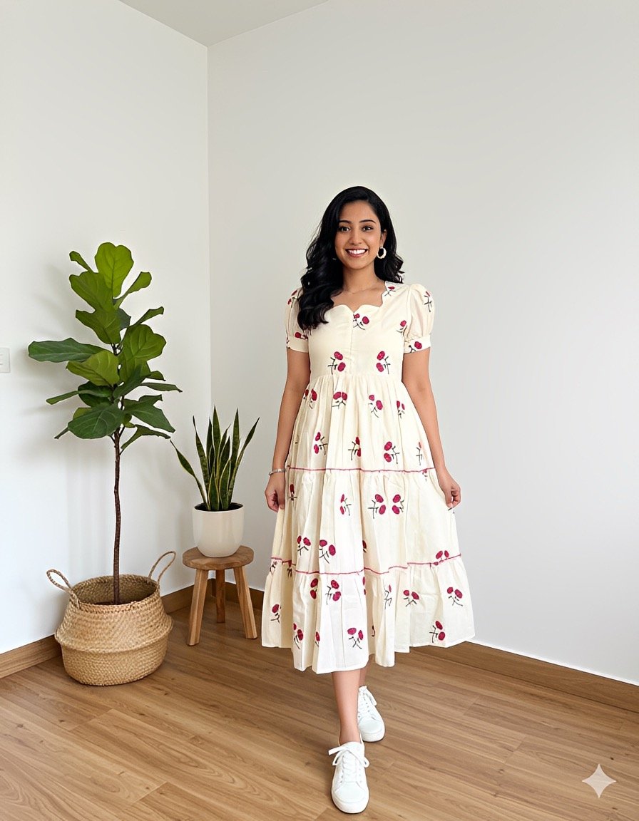 Cherries Cotton Maxi - Stylytic Cute Launch