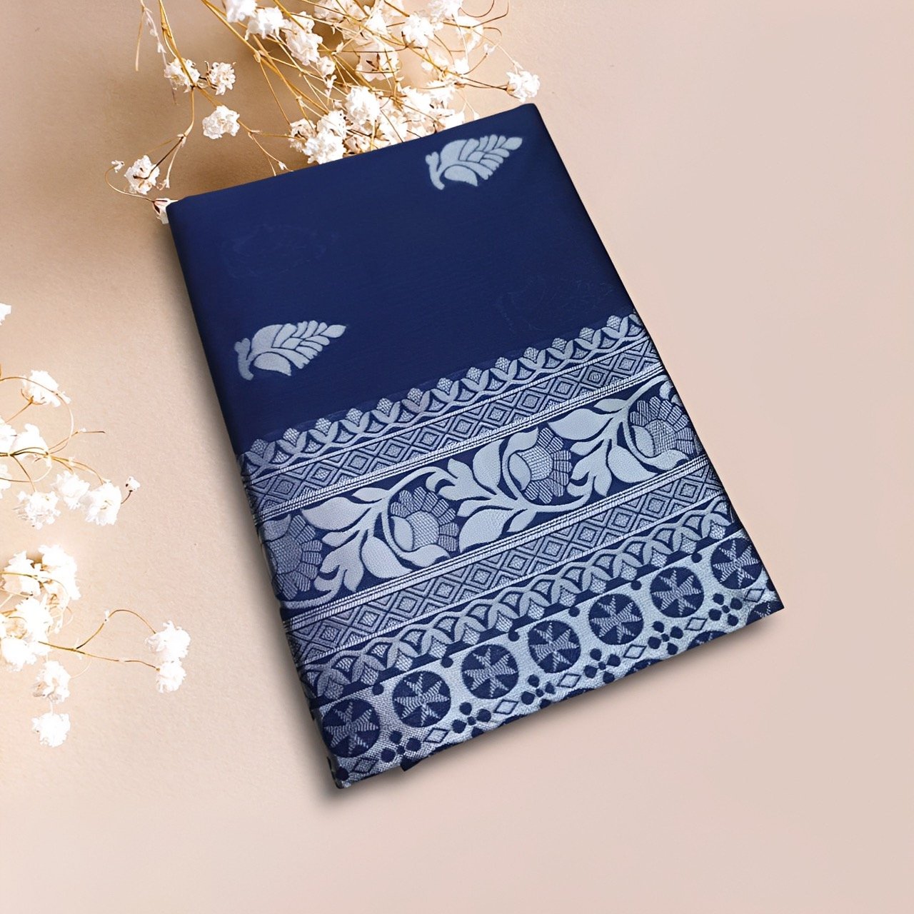 Silver Blue Litchi silk saree - Manufacturing Offer cost