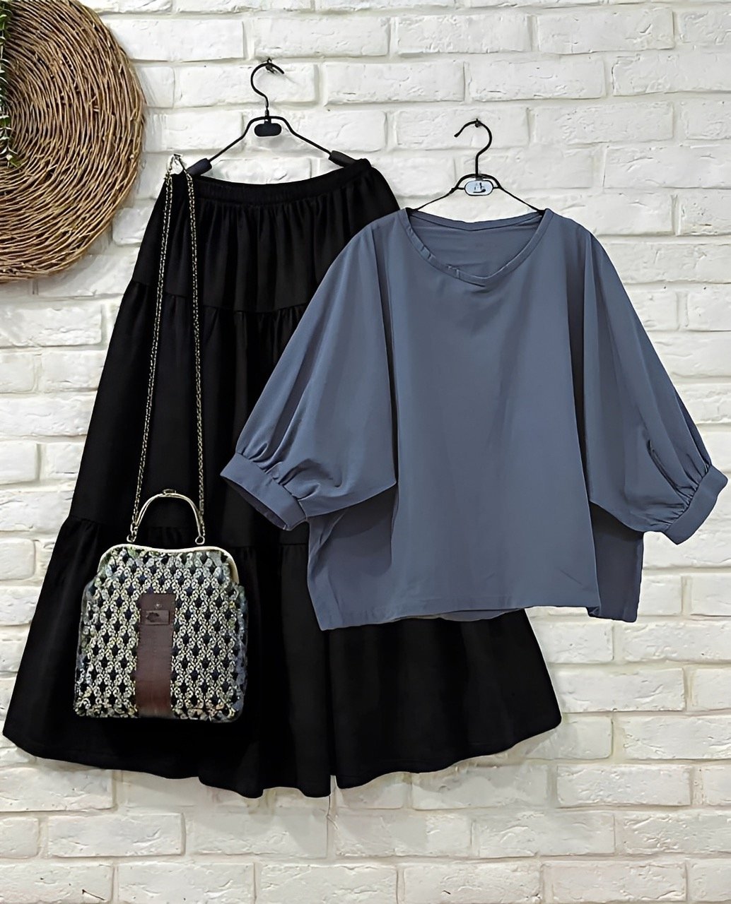 Flaired Casual Top with Skirt set - Comfortable with Lining