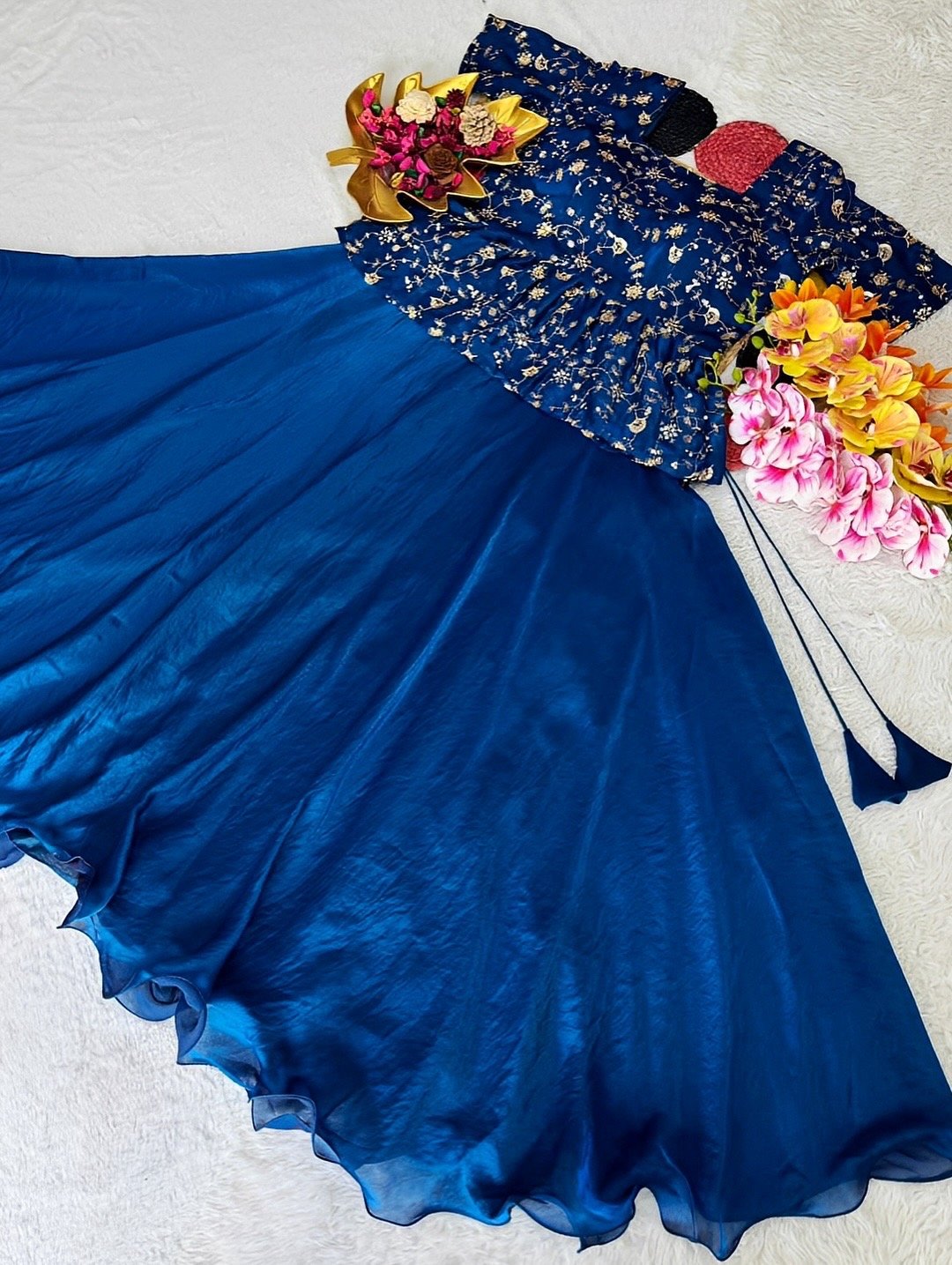 Modern Match Embroidered Crop top with Skirt - Perfect Pair Original Quality