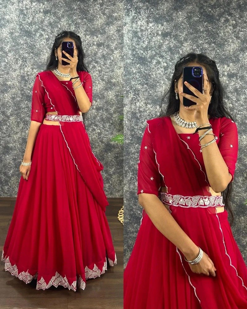 Pretty Fully Stiched Georgette Lehenhga Choli