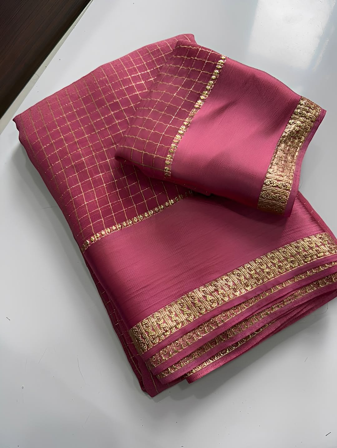 Premium Viscose Georgette Saree with blouse