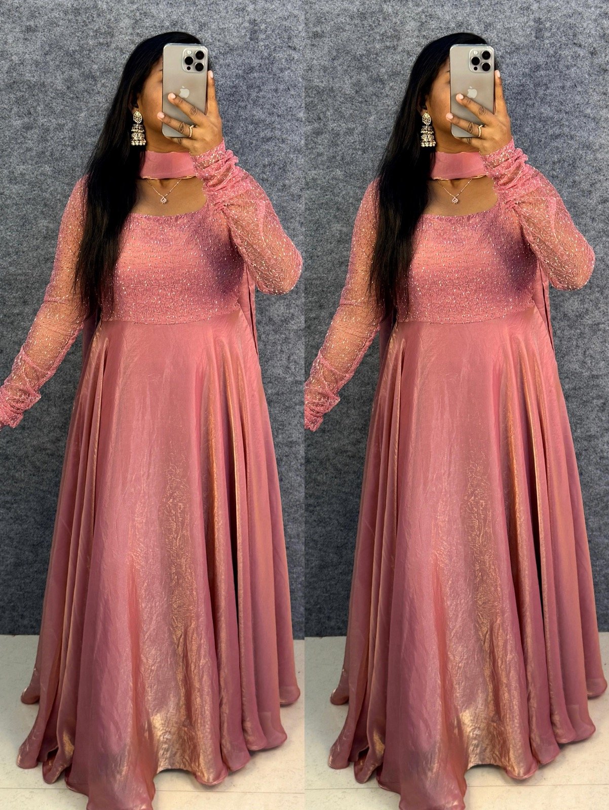 Sparkle Gown Dupatta set with Belt series - Lowest rate✨