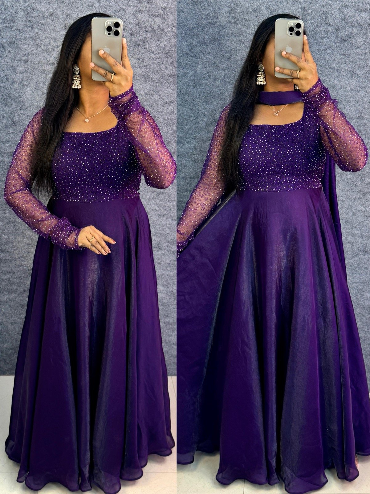 Sparkle Gown Dupatta set with Belt series - Lowest rate✨