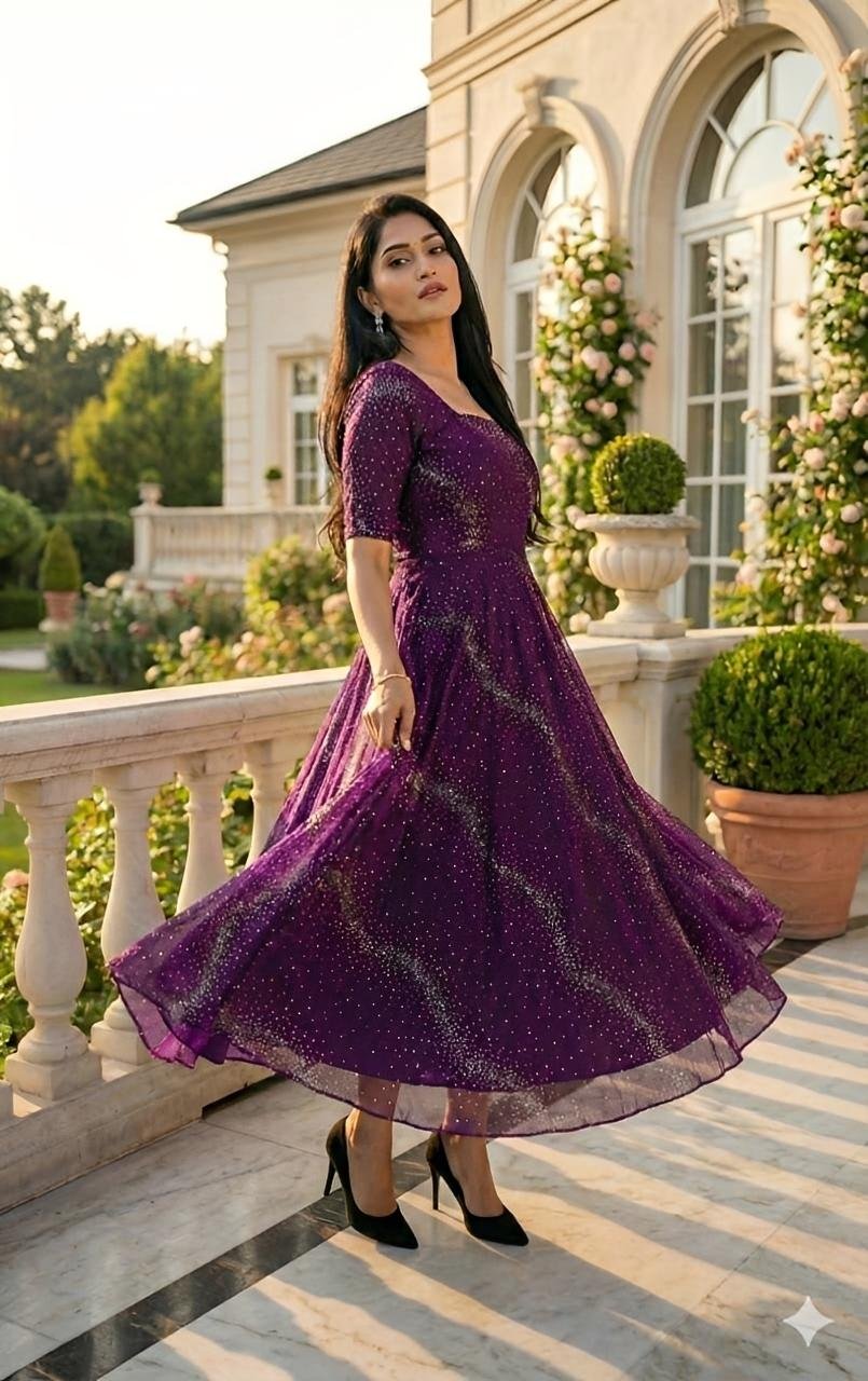 Partywear Shining Dress - Sparkling maxi look✨
