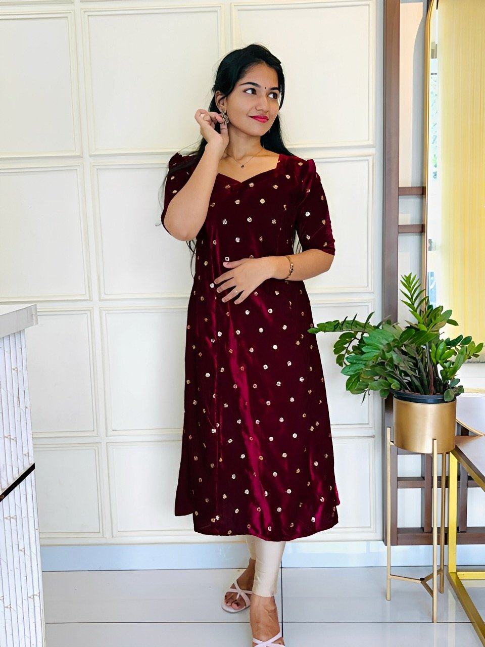 Velvet Top - Velvet Designer Kurti
