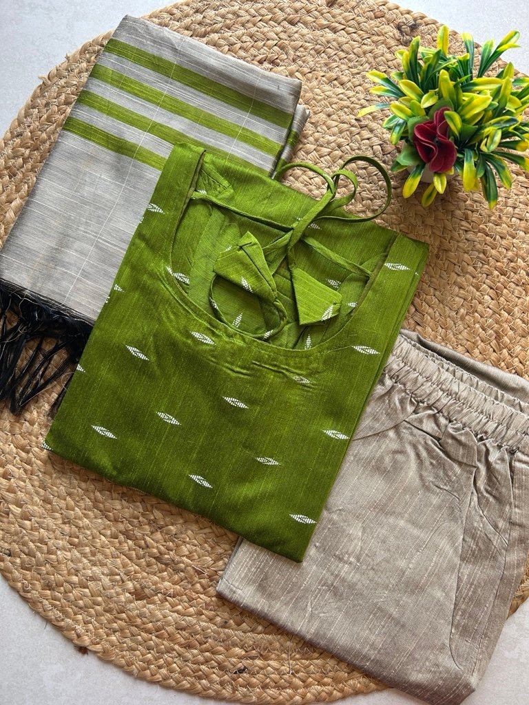 Pure soft raw silk suit - College/Office wear Kurti set