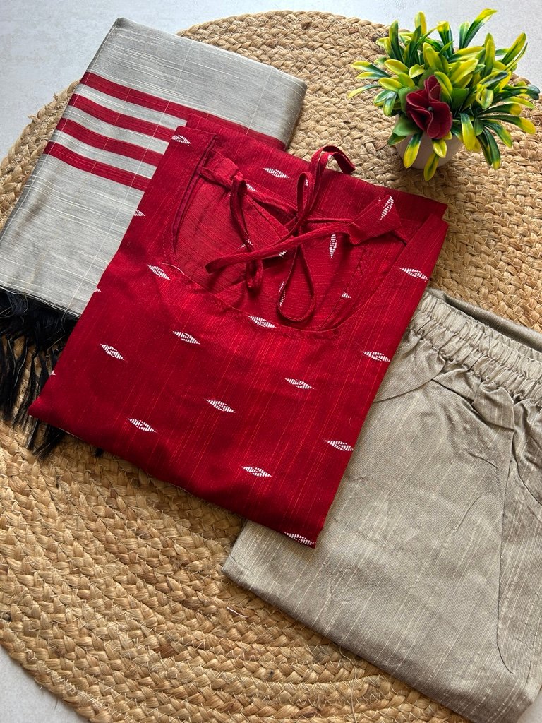 Pure soft raw silk suit - College/Office wear Kurti set