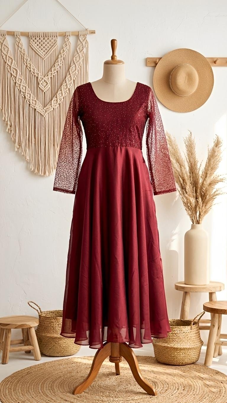 Minmini - Sparkling Georgette Gown