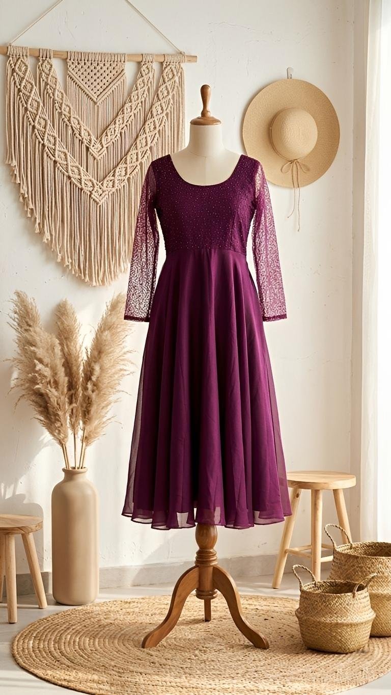 Minmini - Sparkling Georgette Gown