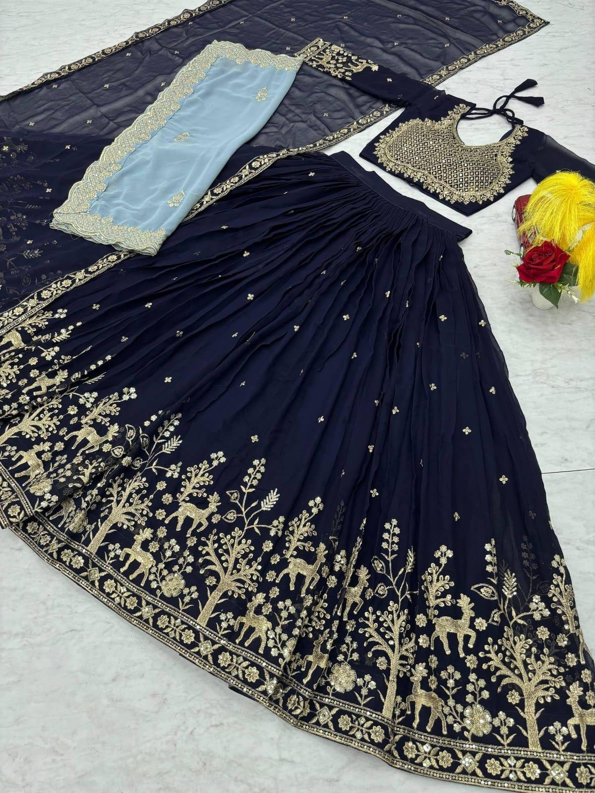 Heavy Flaired Lehenga With Two Dupatta