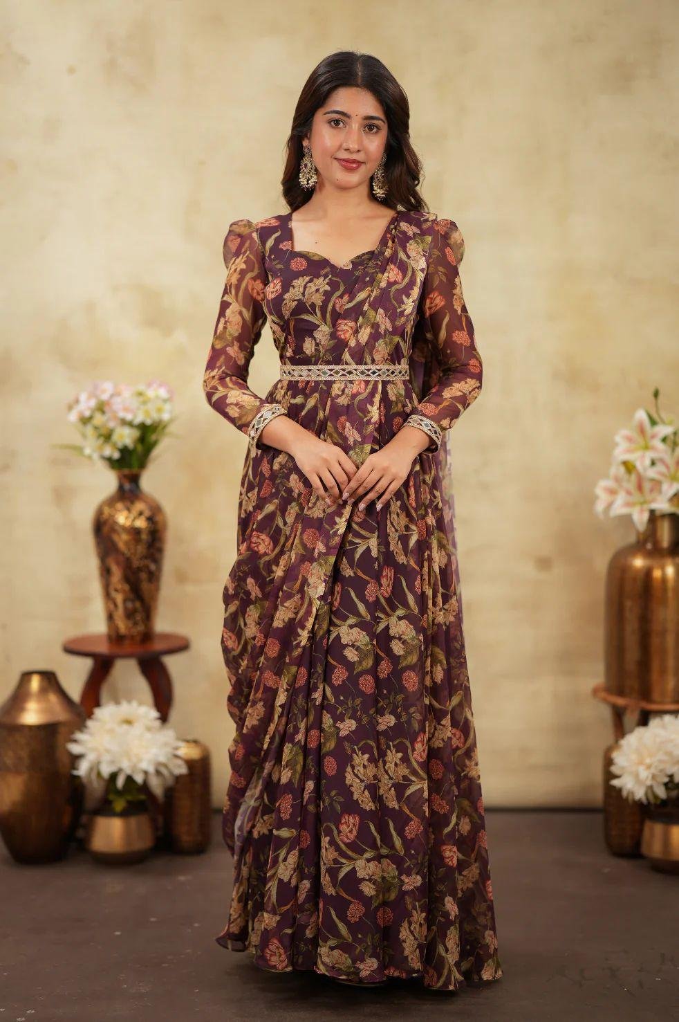 Indowestern Pre-draped Anarkali
