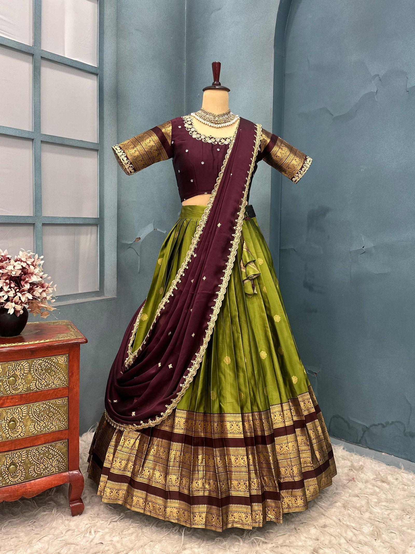 Designer Kanjivaram Silk Lehanga