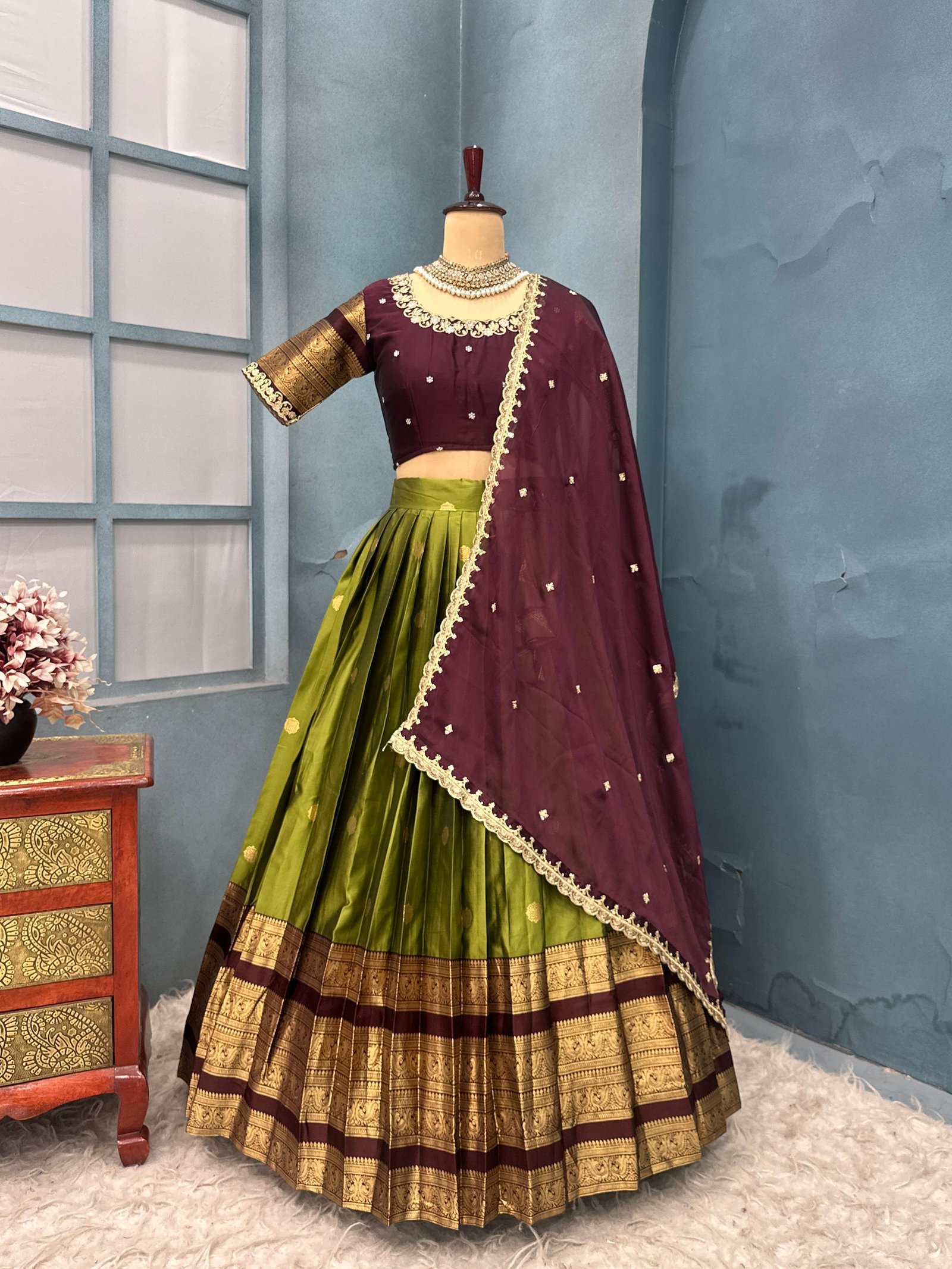 Designer Kanjivaram Silk Lehanga