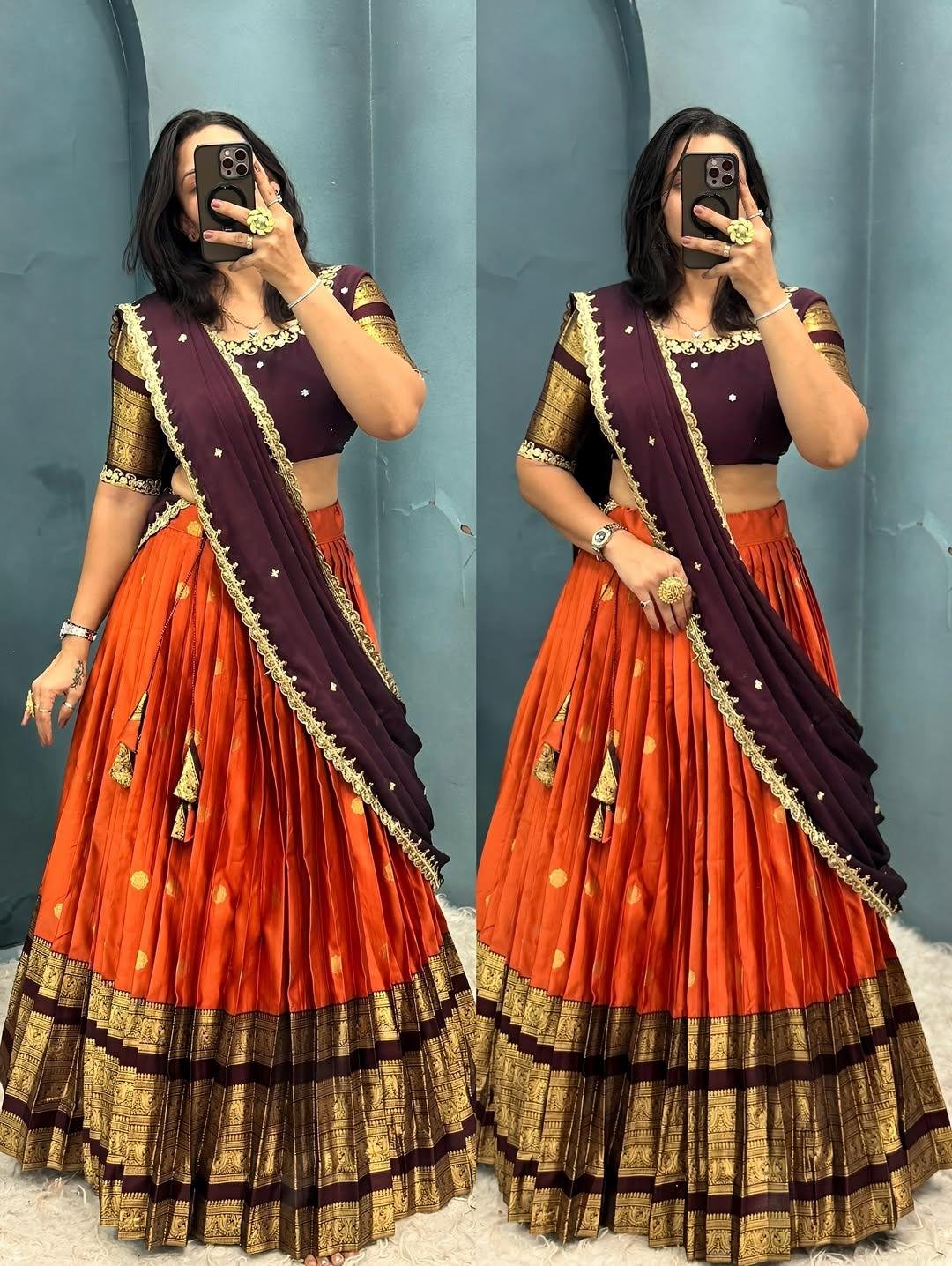 Ready To Wear Premium Quality Pure Kanjivaram Silk Lehenga Choli