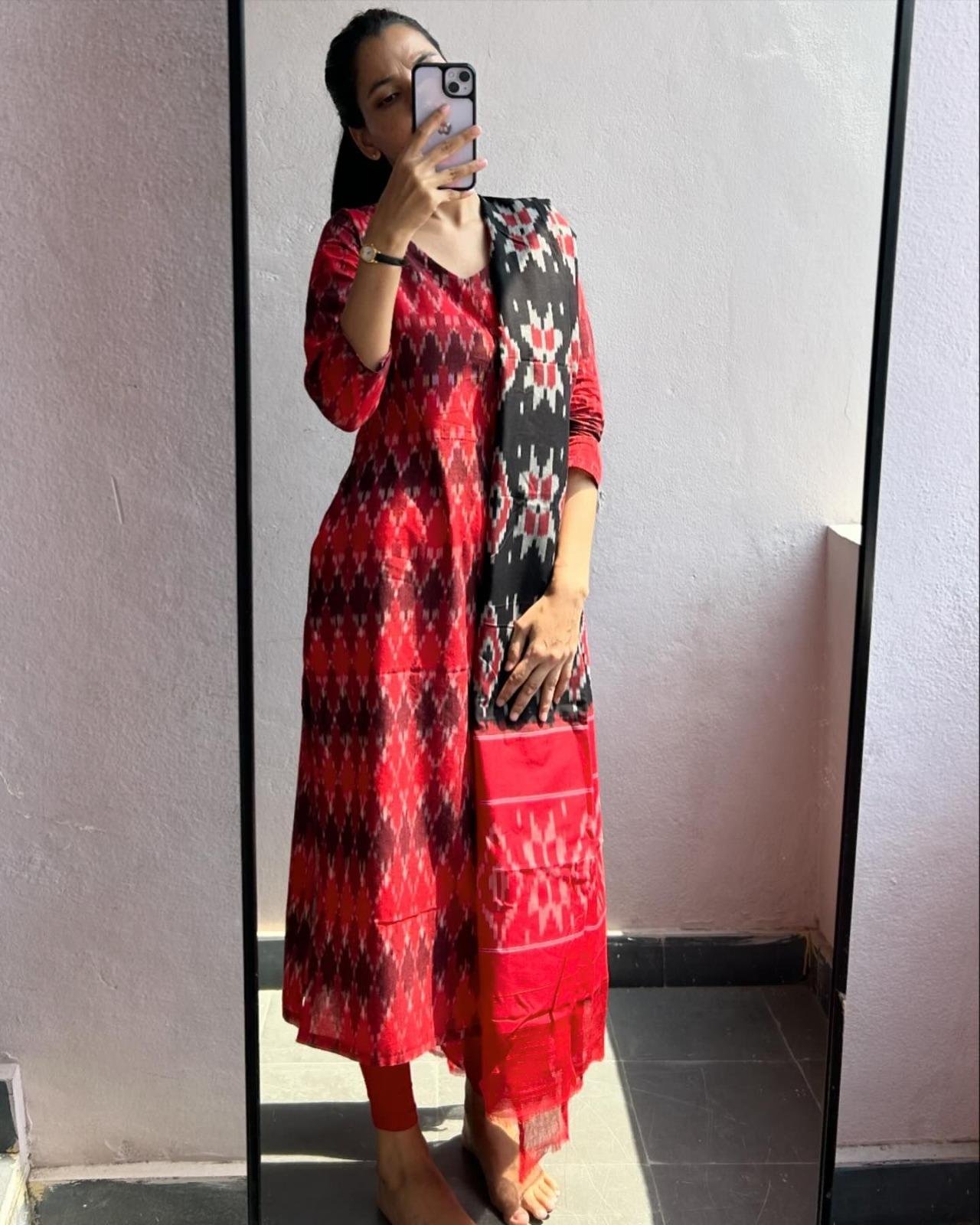 Ikkath Cotton Kurti with Dupatta