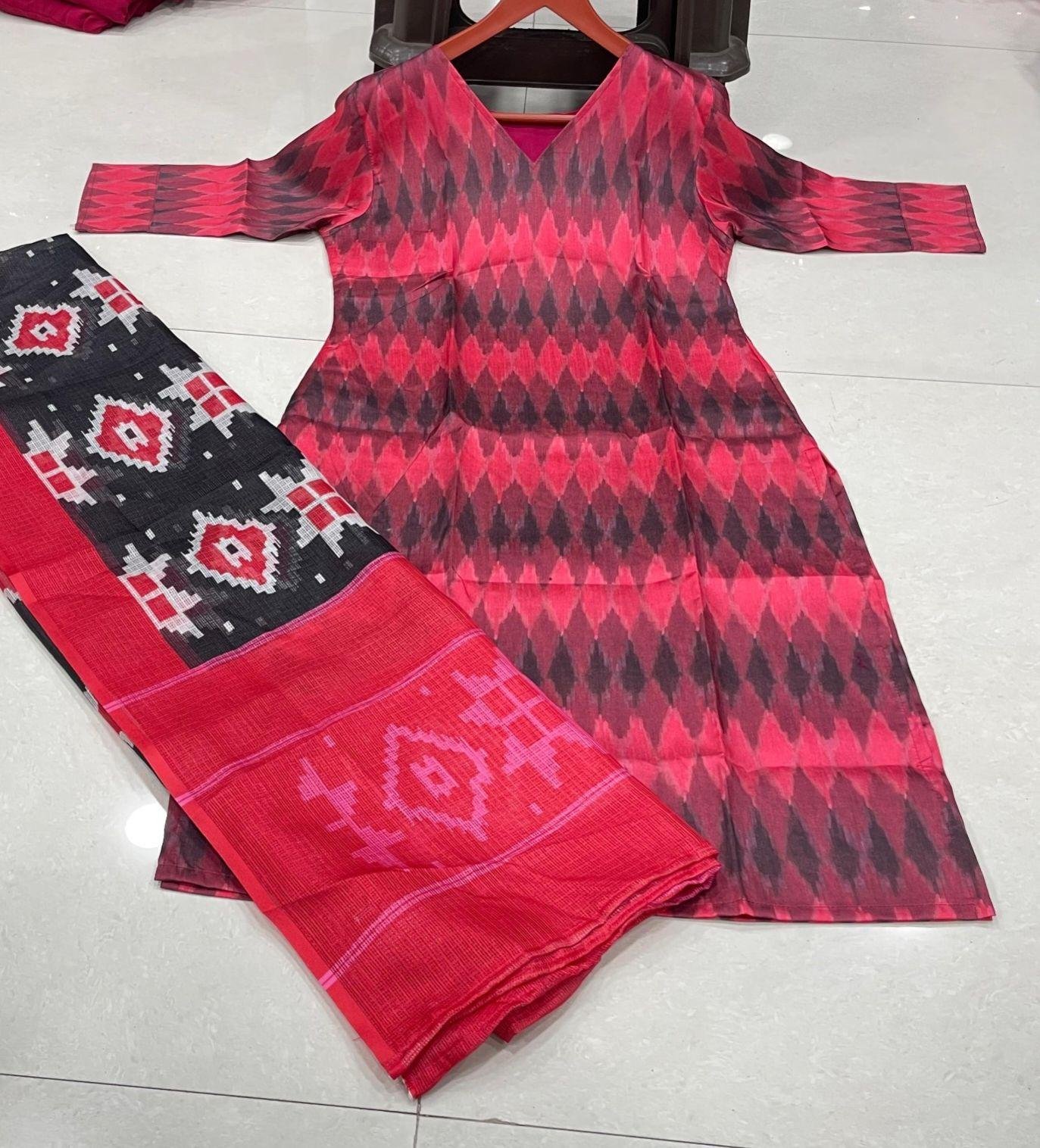Ikkath Cotton Kurti with Dupatta