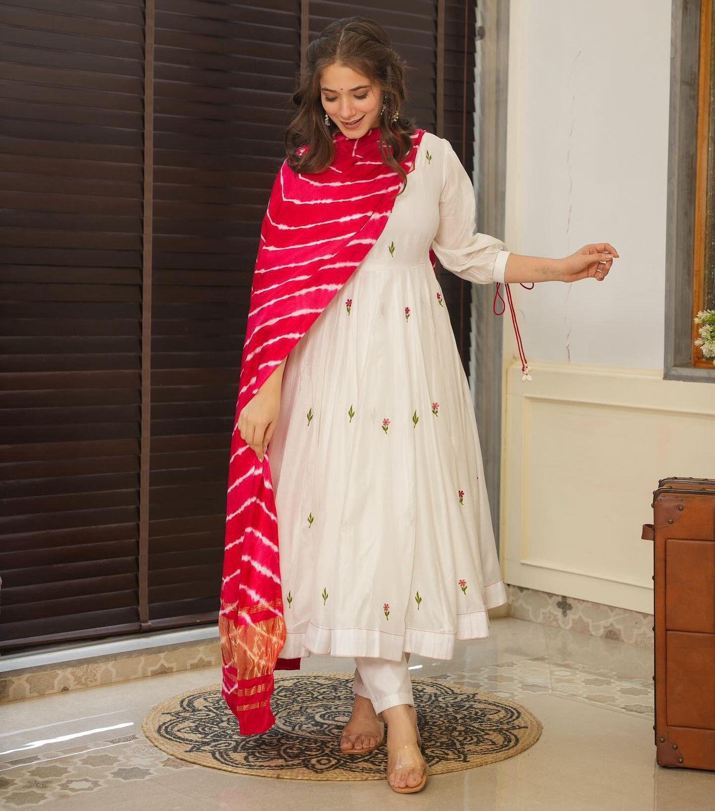 White fairytale Anarkali
