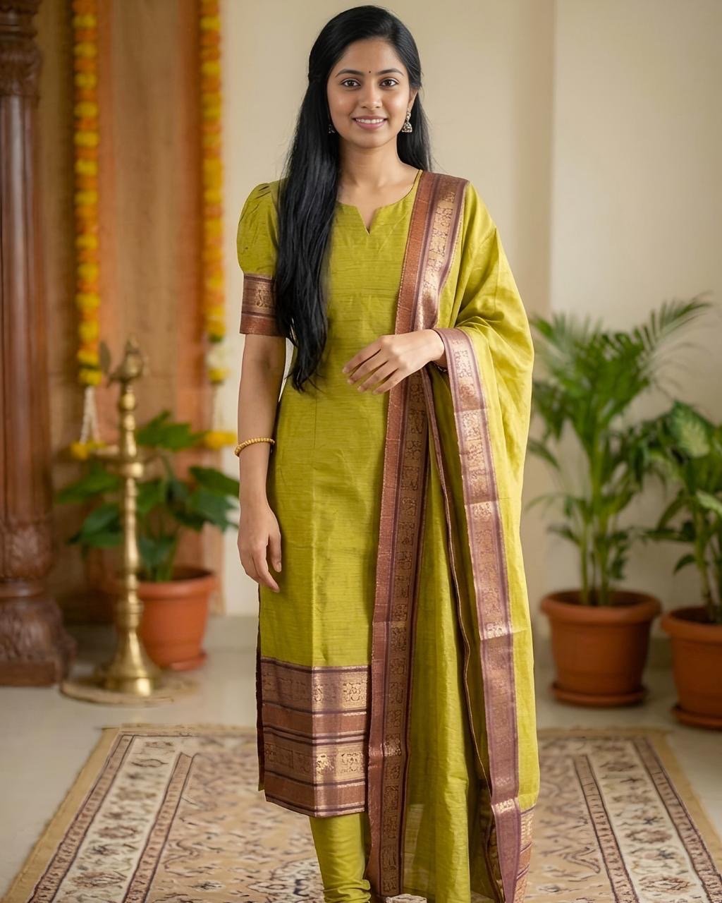 Kanchi silk Kurti with Dupatta sets