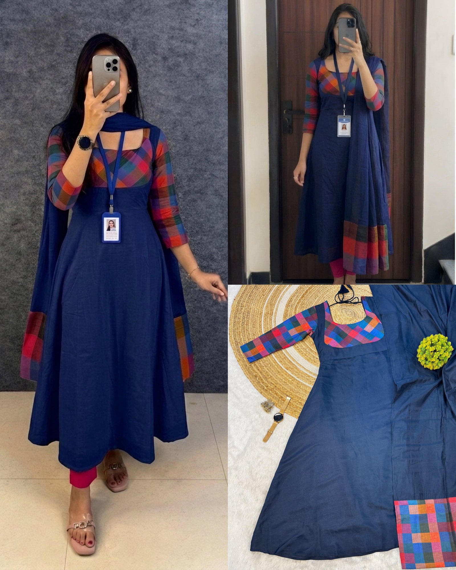 Exclusive Onam Special | Madras Kattam Anarkali Set ✨