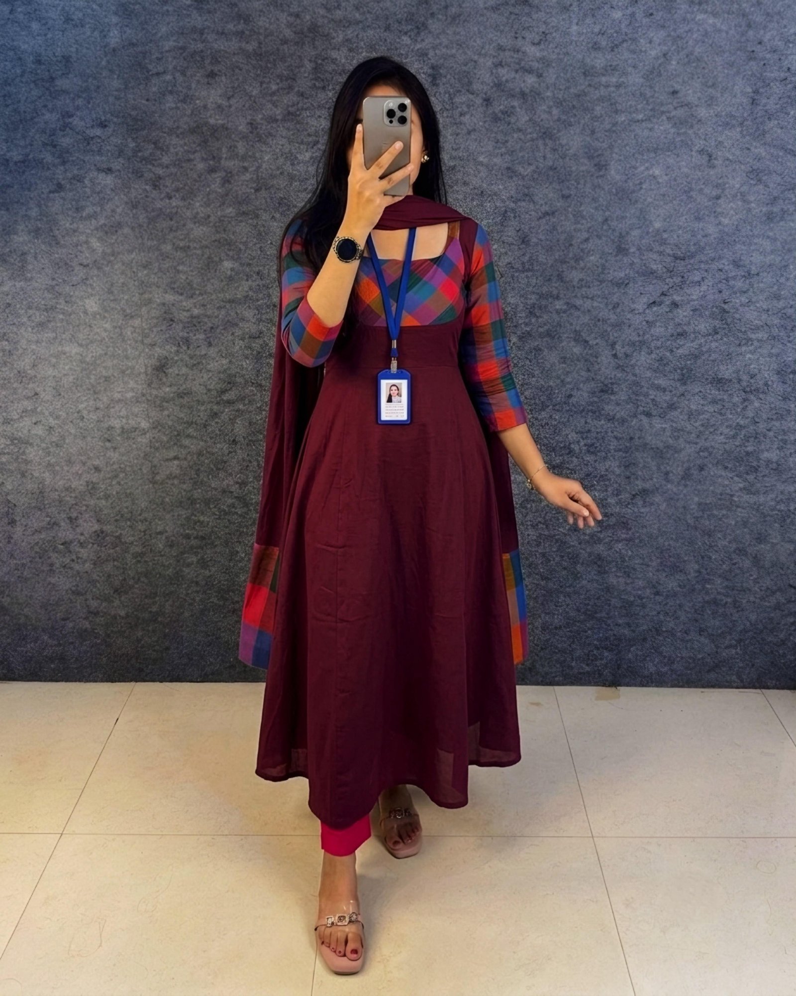 Exclusive Onam Special | Madras Kattam Anarkali Set ✨