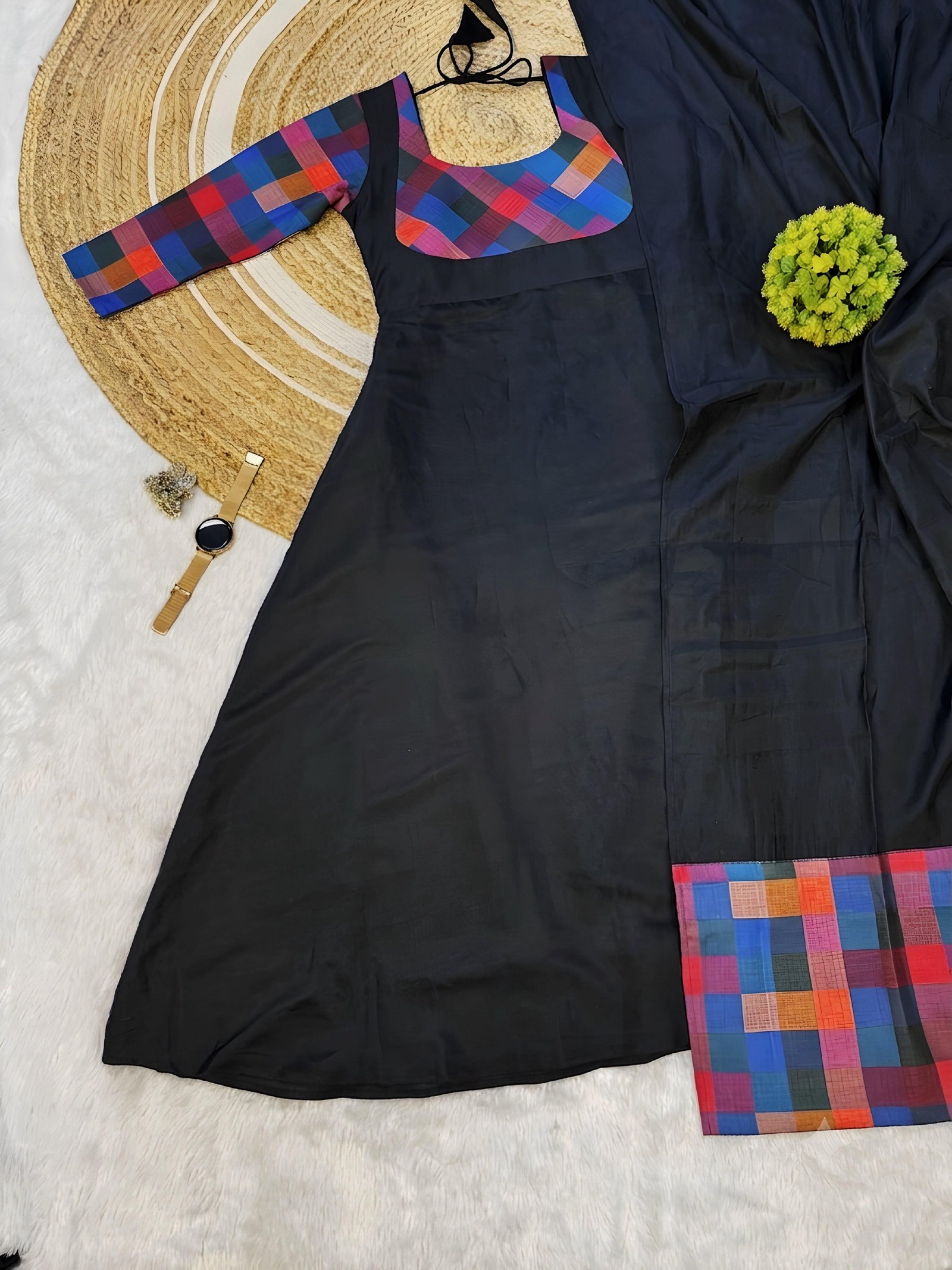 Exclusive Onam Special | Madras Kattam Anarkali Set ✨
