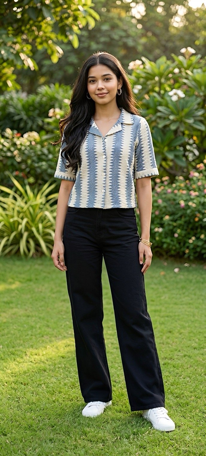 Crop Shirt  - Black Jean Combo Deal