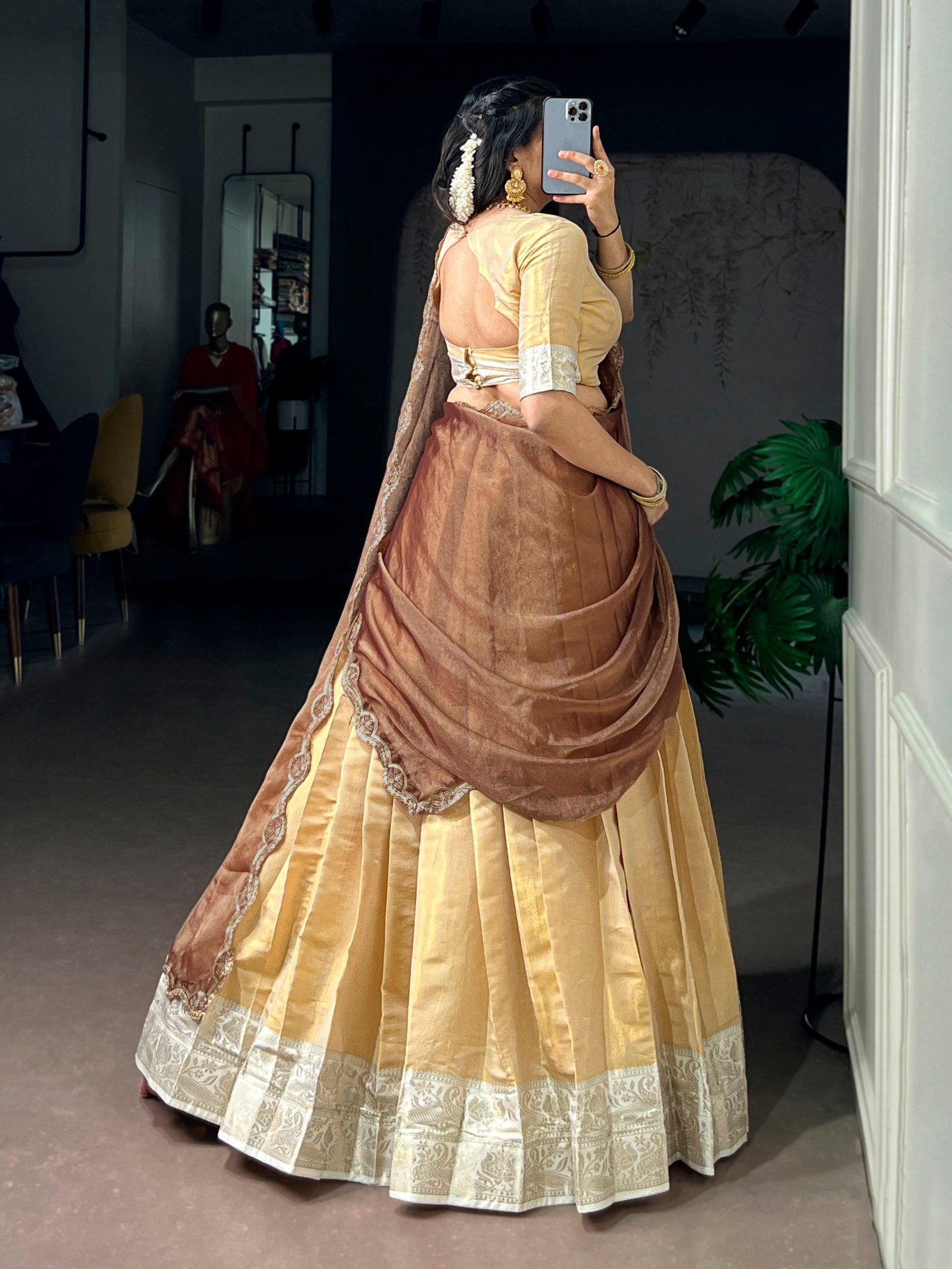 Kanchipuram Silk Zari Weaving Lehenga Choli