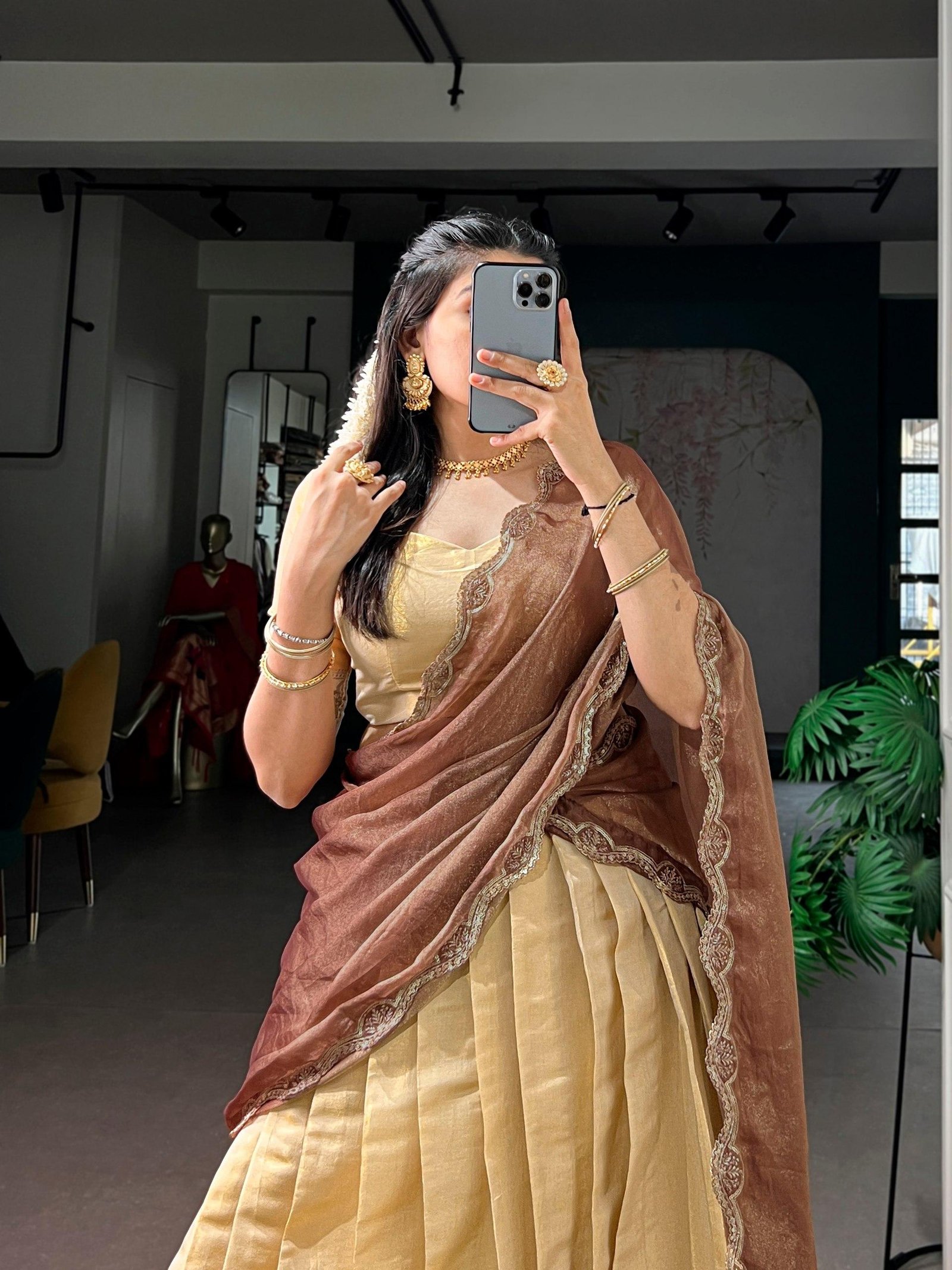Kanchipuram Silk Zari Weaving Lehenga Choli