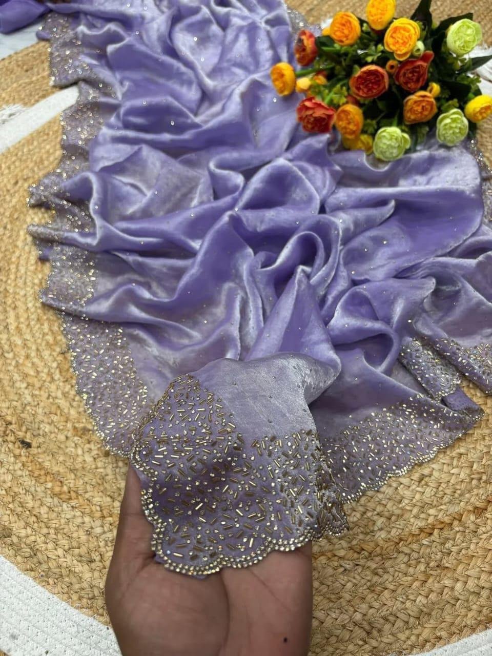 Stone work saree