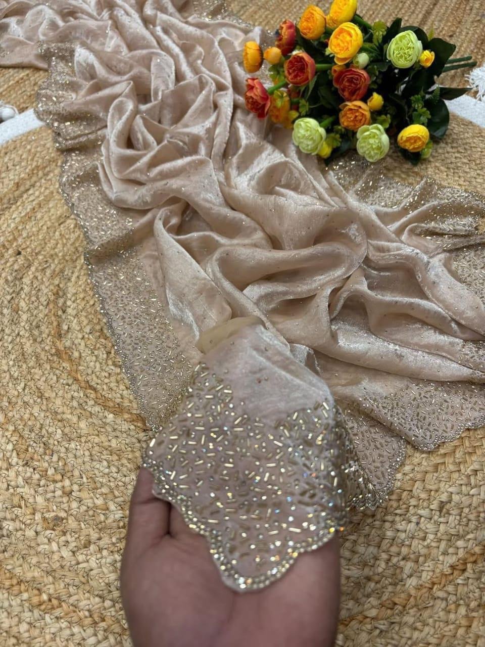Stone work saree