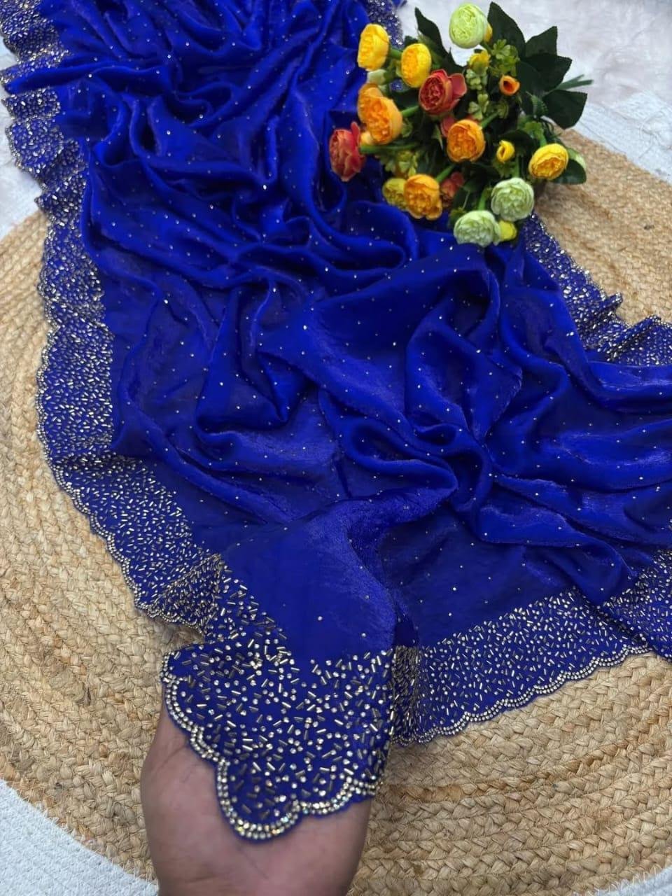 Stone work saree