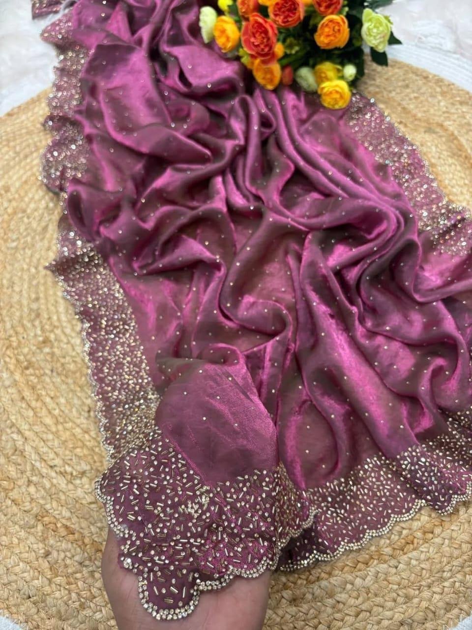 Stone work saree