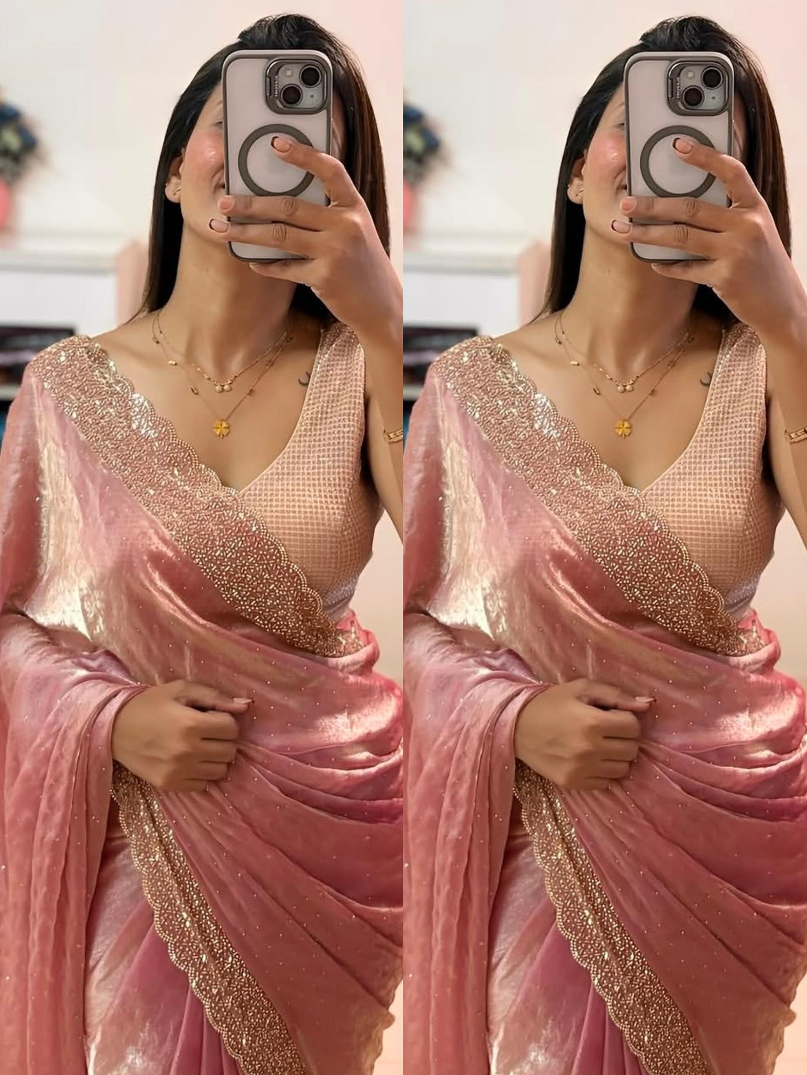 Stone work saree