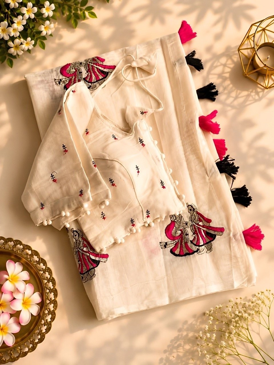 Hotseller - Cotton saree with Stitched blouse