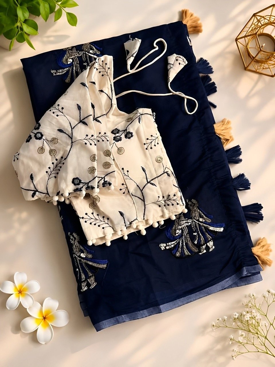 Hotseller - Cotton saree with Stitched blouse