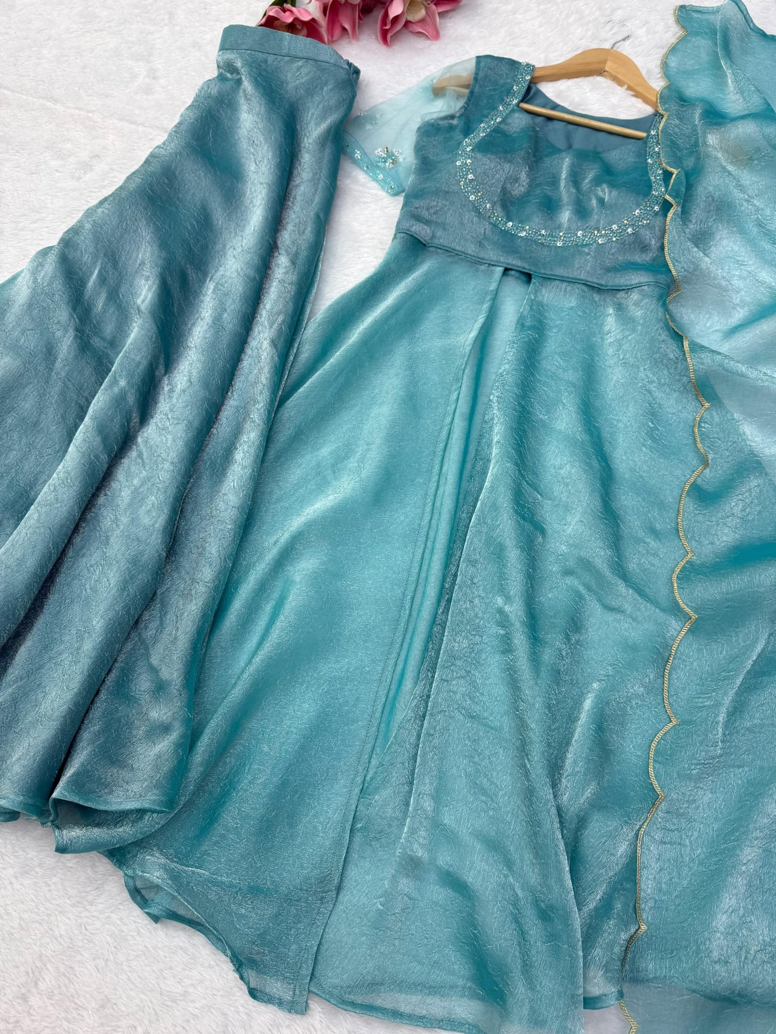 Premium Fendy Crush Anarkali Set