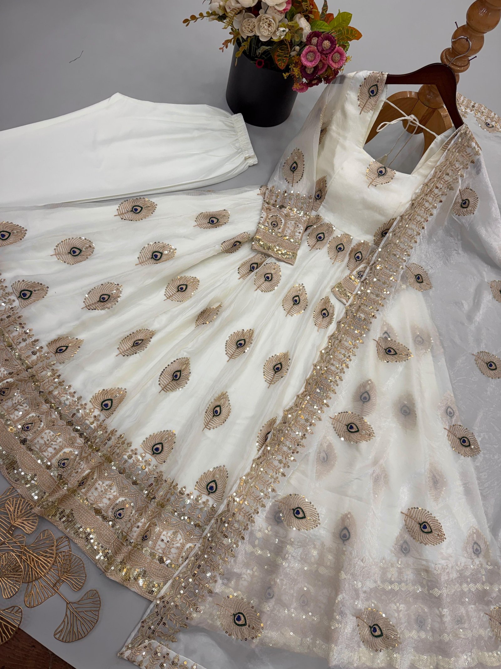 Ziva Royale – Heavy Sequin Designer Gown Set ✨
