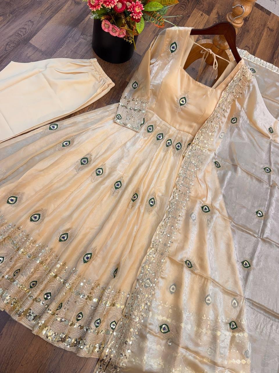 Ziva Royale – Heavy Sequin Designer Gown Set ✨